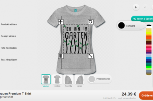 Spreadshirt Designer Screenshot