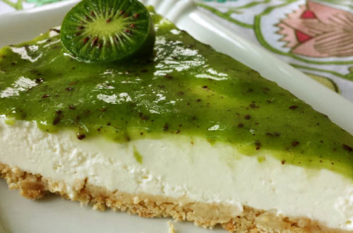 Limetten-Schoko-Cheesecake ohne Backen mit Kiwibeere