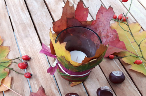 DIY Herbstdeko mit Blättern