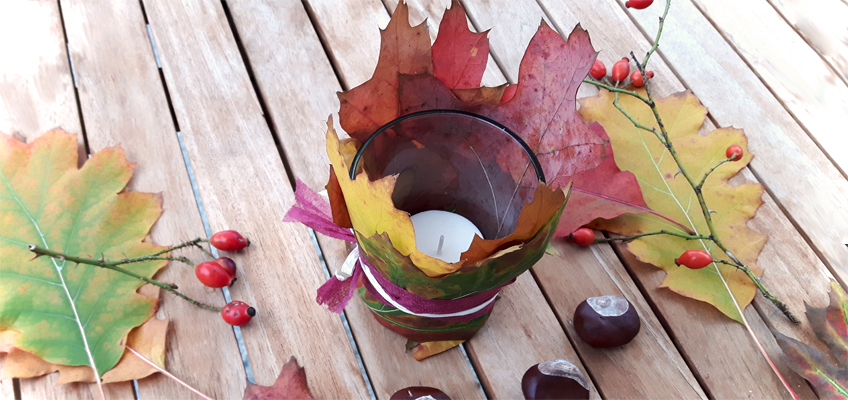 DIY Herbstdeko mit Blättern