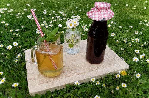 Gänseblümchenlimonade selbstgemacht aus Gänseblümchensirup