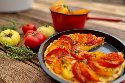 Tomatentarte mit knsuprigem Mürbeteig ohne Ei